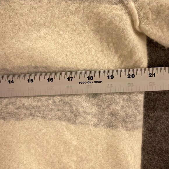 Calvin Klein Sweater Pullover Women L Large White Striped Knit Alpaca Casual - Picture 7 of 9